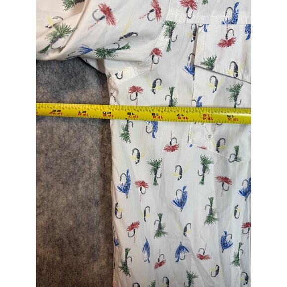 ExOfficio Mens Estacado Short-Sleeve Fishing AOP Button Up Vented Back - Med - Picture 9 of 10